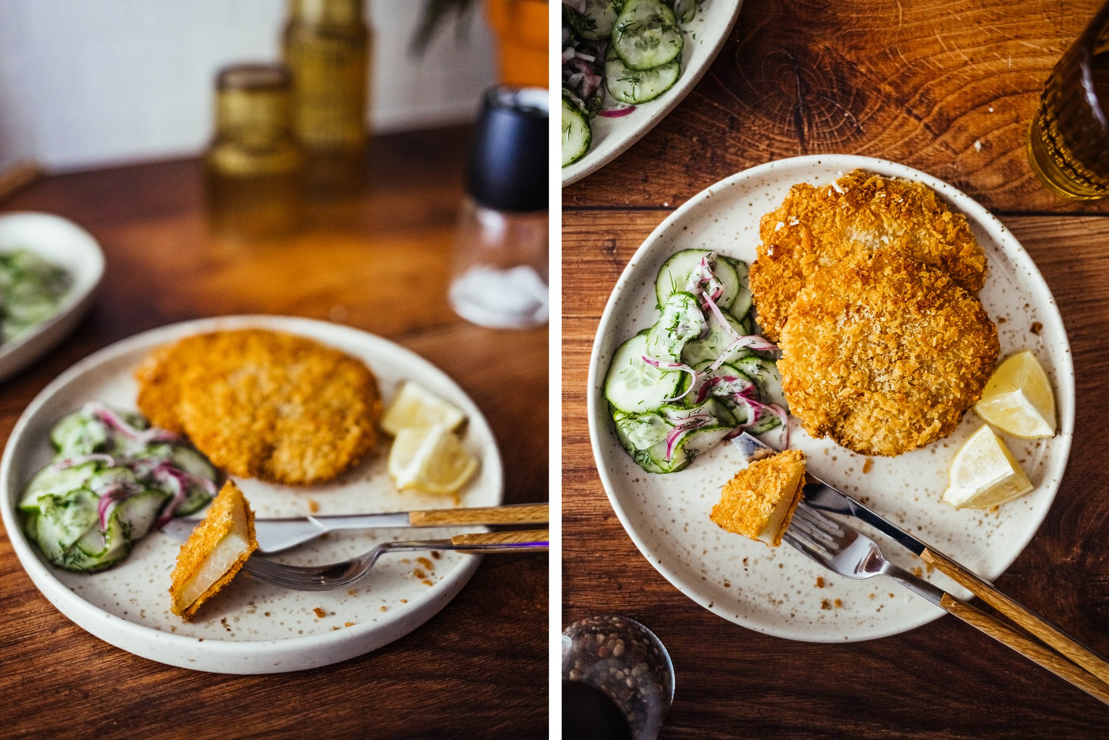 leerkohlrabi schnitzel is ready to eat