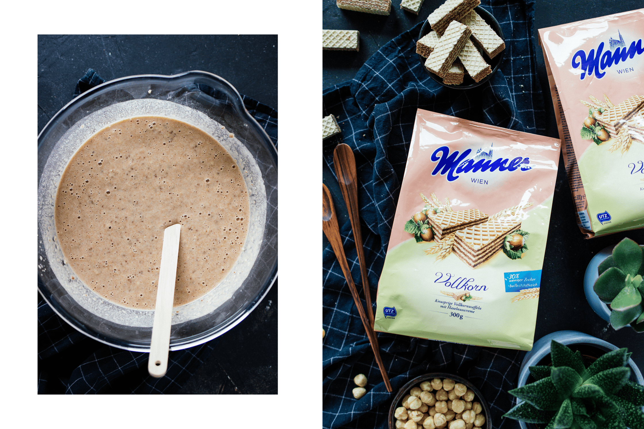 veganer Kuchenteig mit Manner Waffeln
