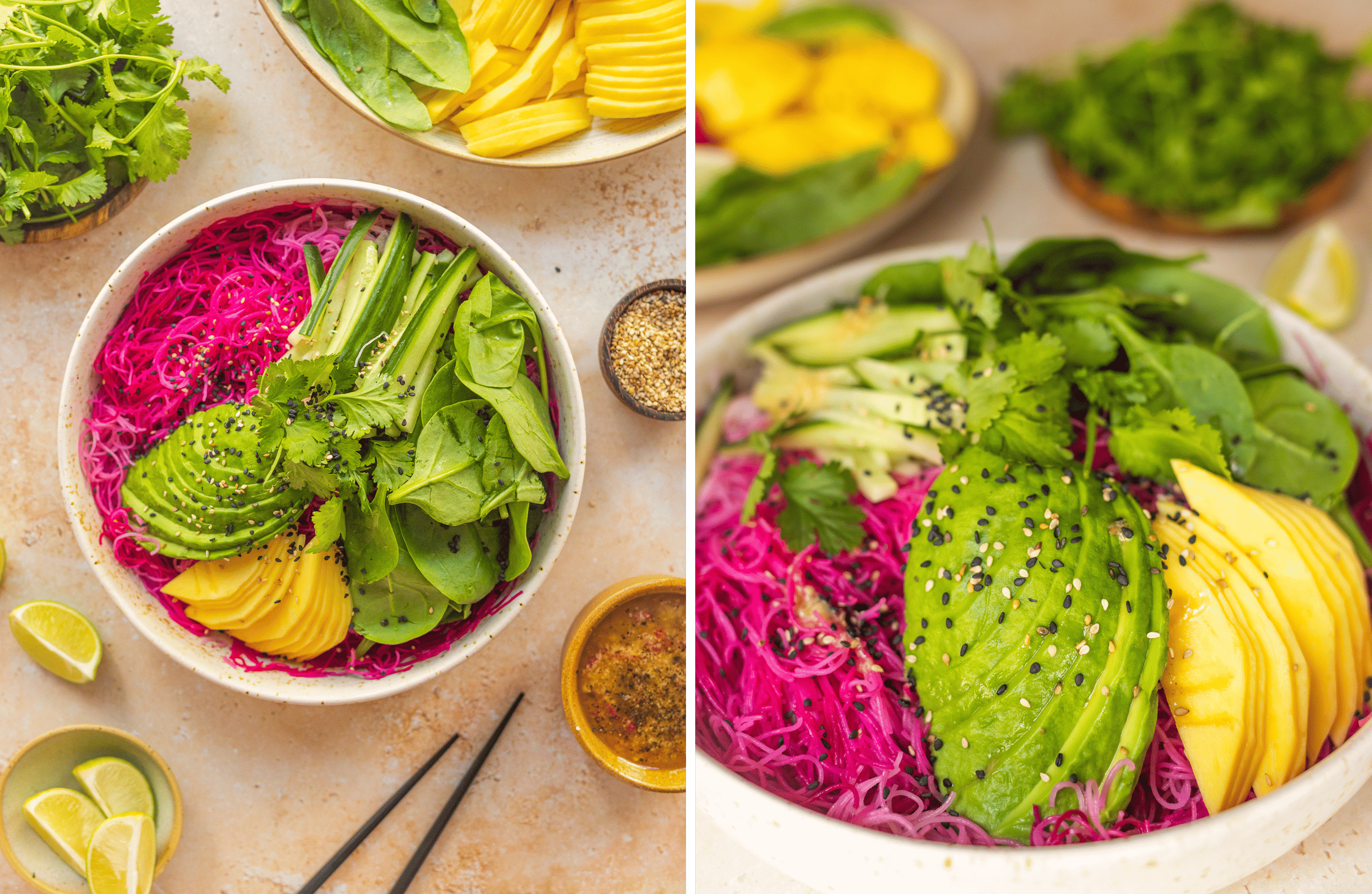 glasnudelsalat vorher und nachher