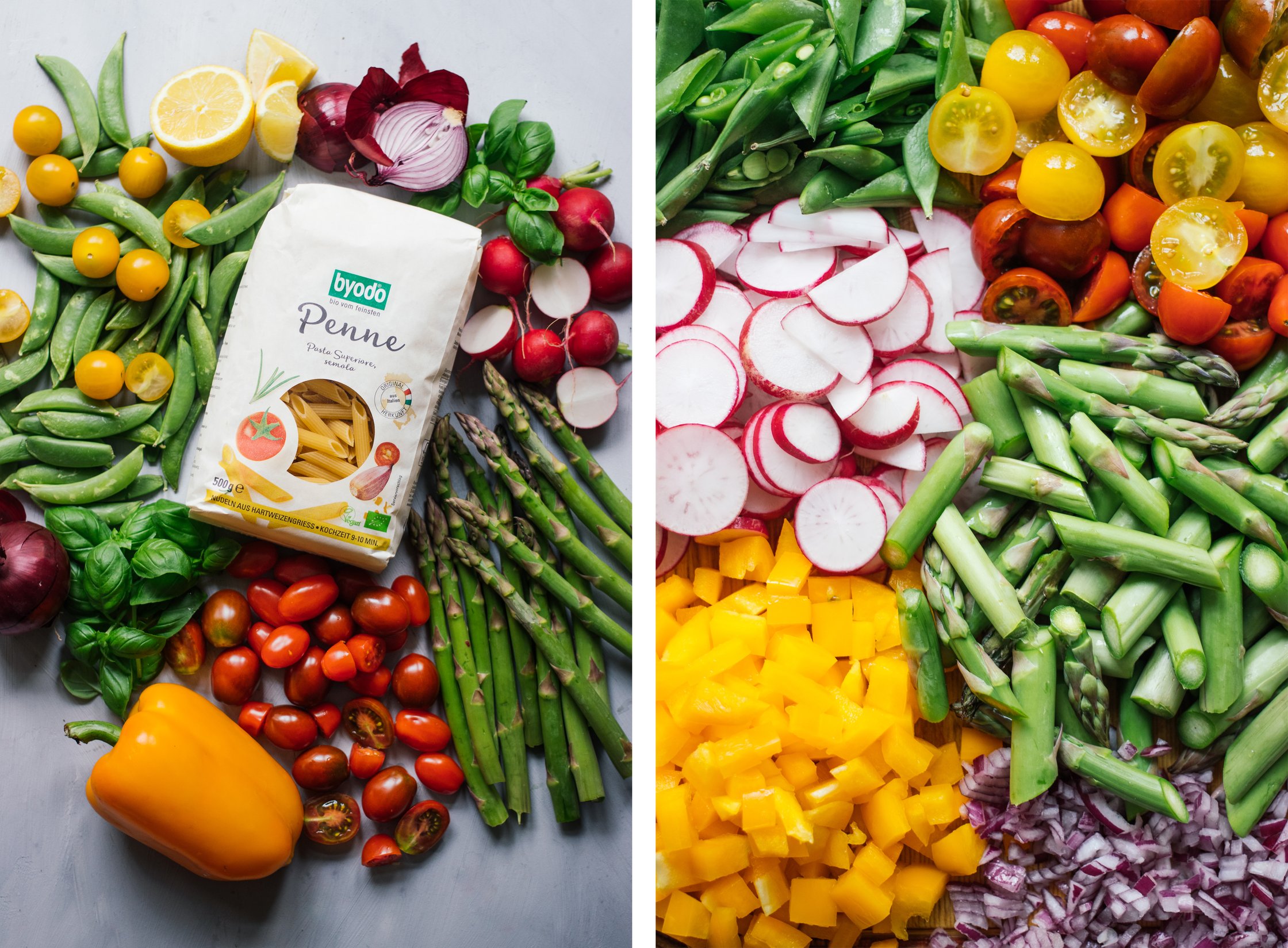 ingredients for Vegan Pasta Primavera