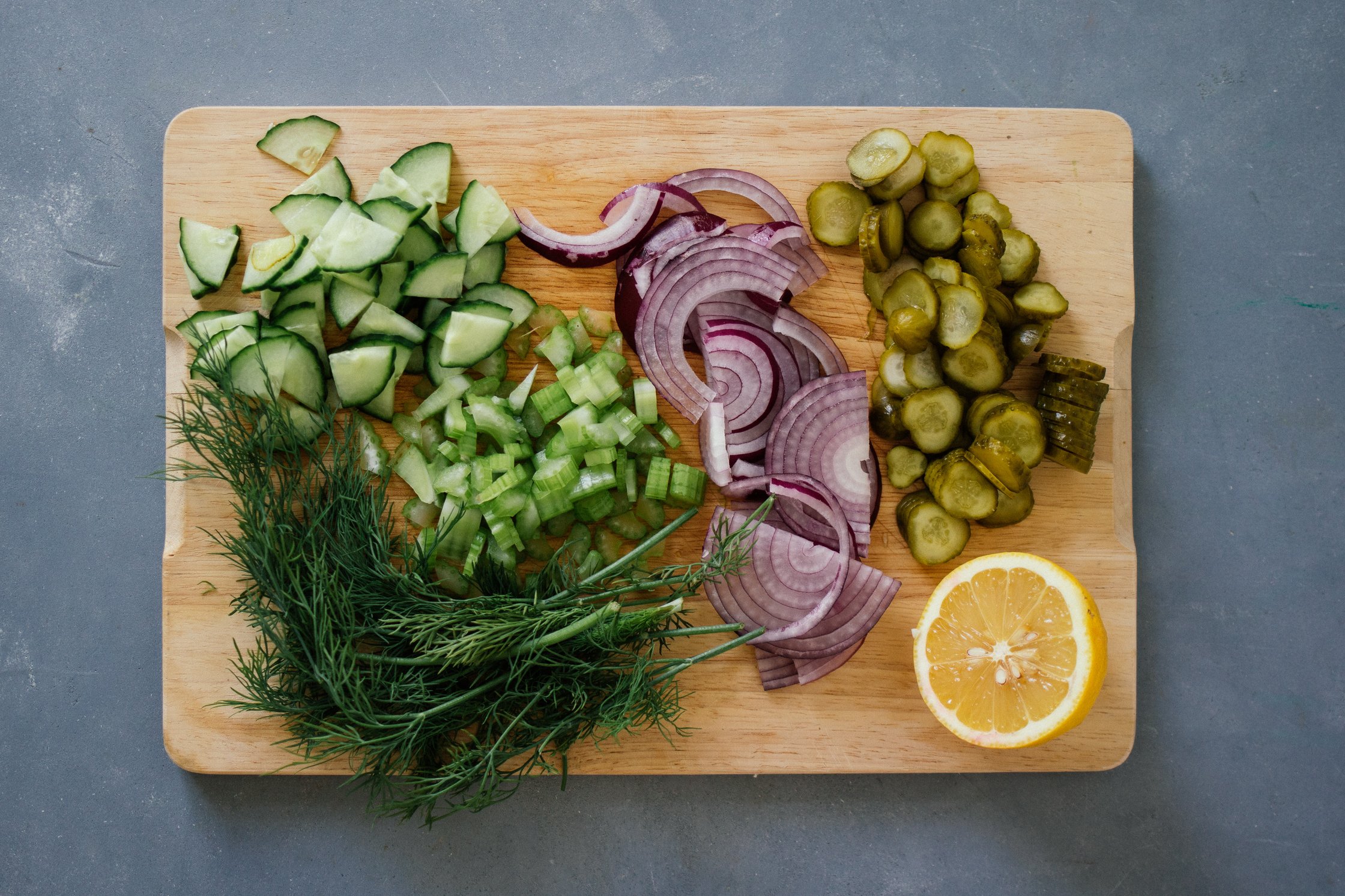 all ingredients on a wooden board