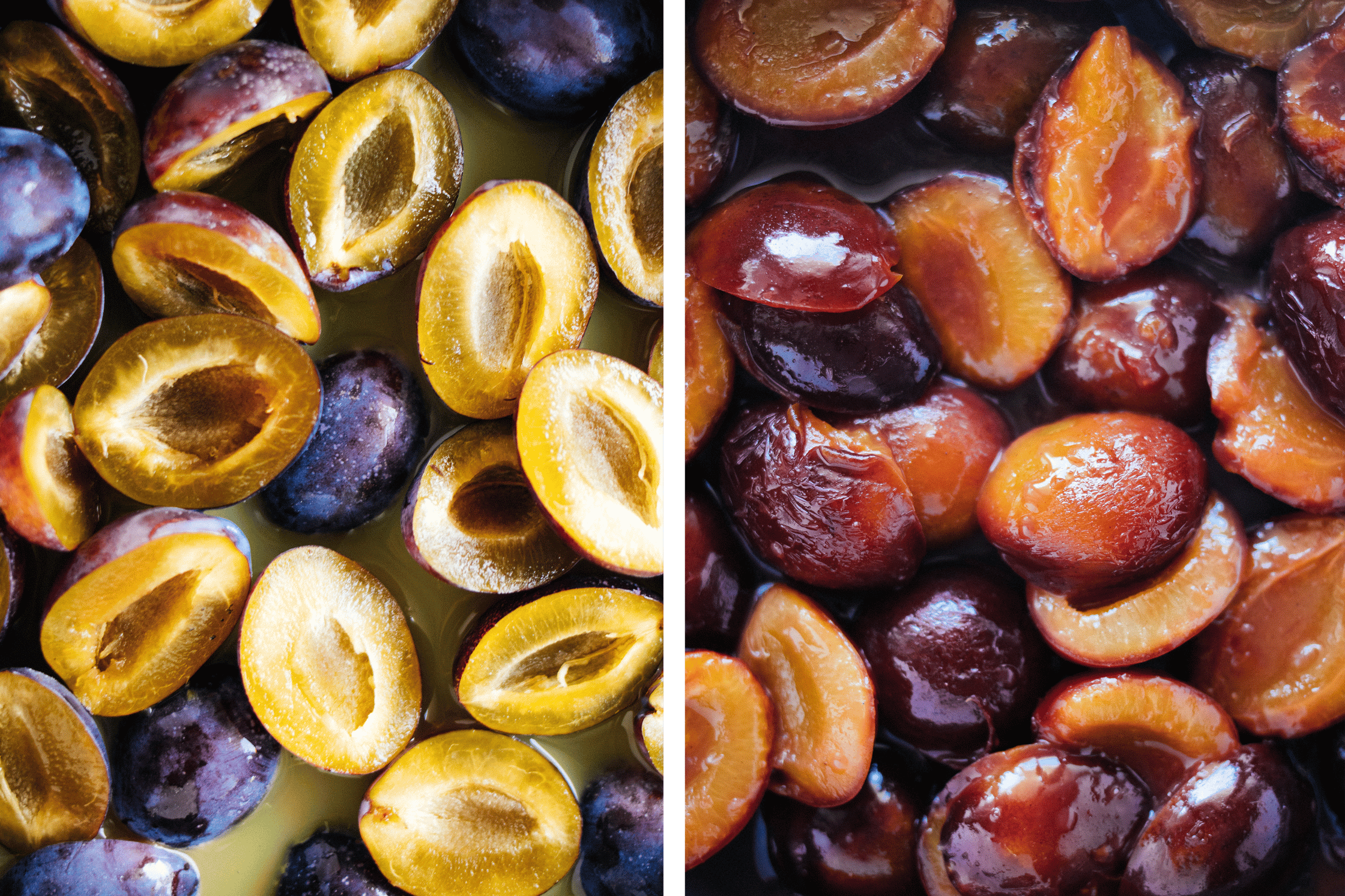 plums before and after cooking