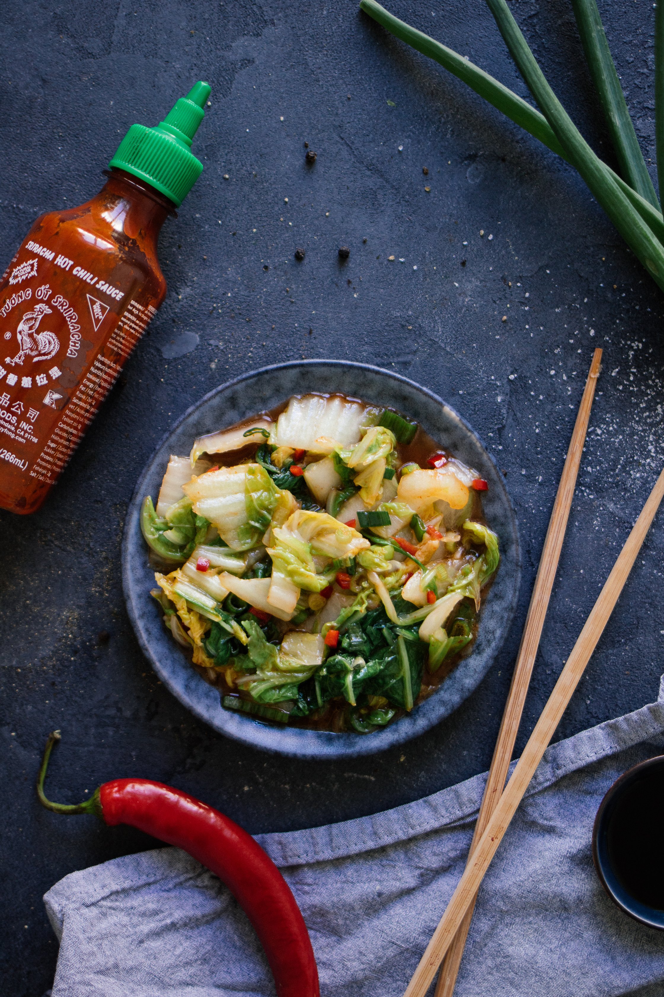 kimchi with sriracha
