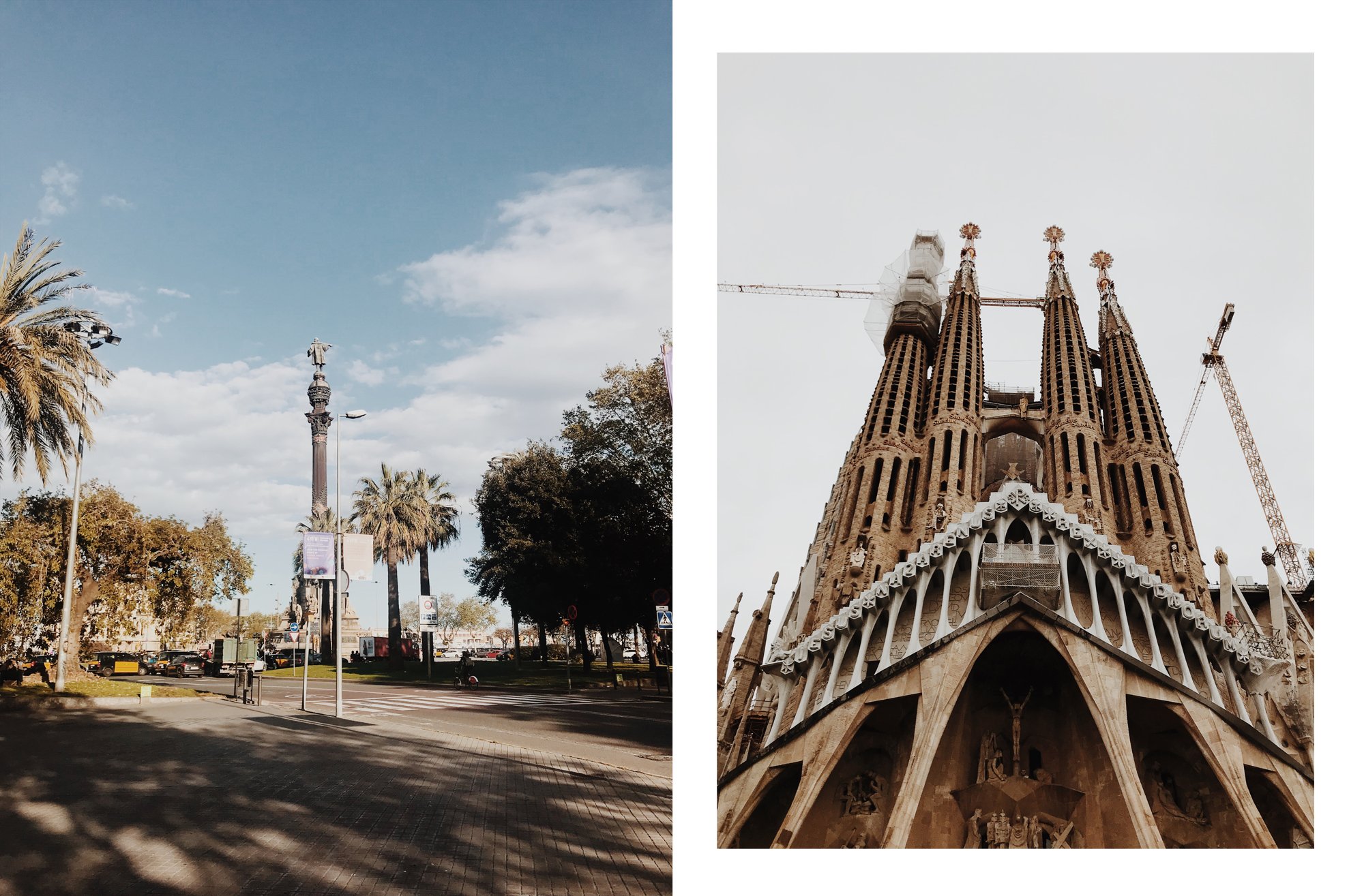 monument and cathedral in barcelona