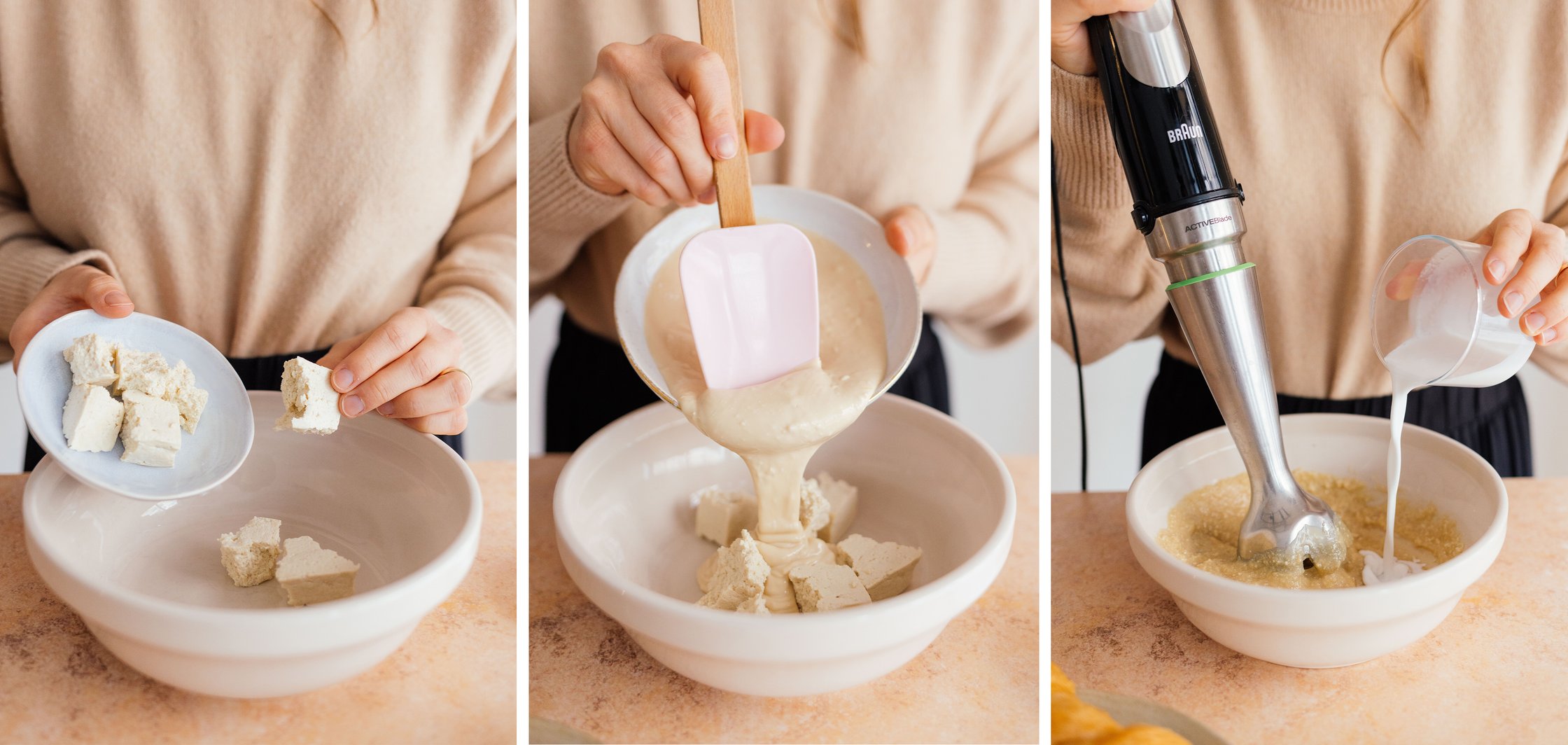 vegane weiße Schokocreme vorbereiten