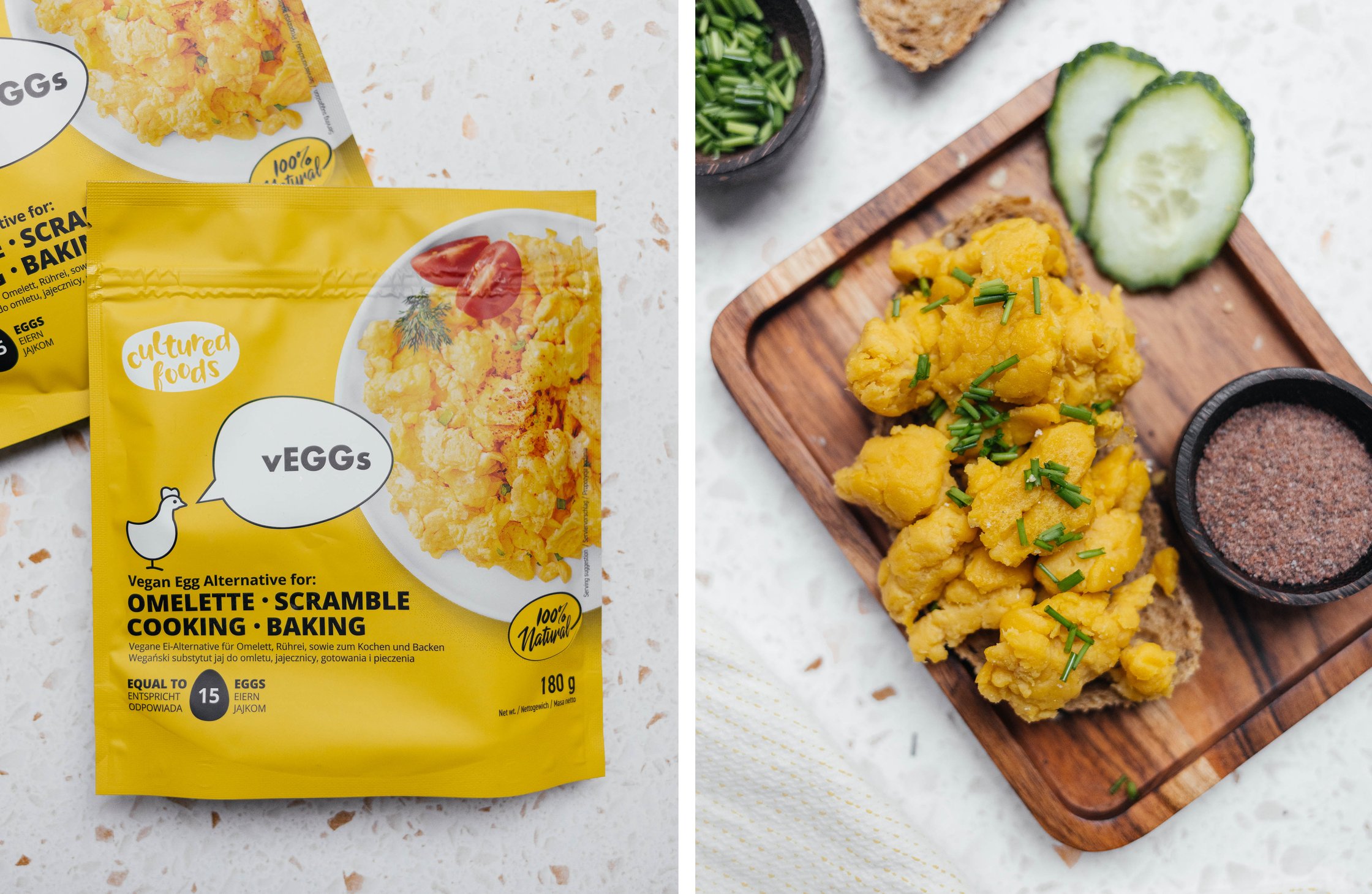 veganes Rührei zum Anrühren von cultured foods