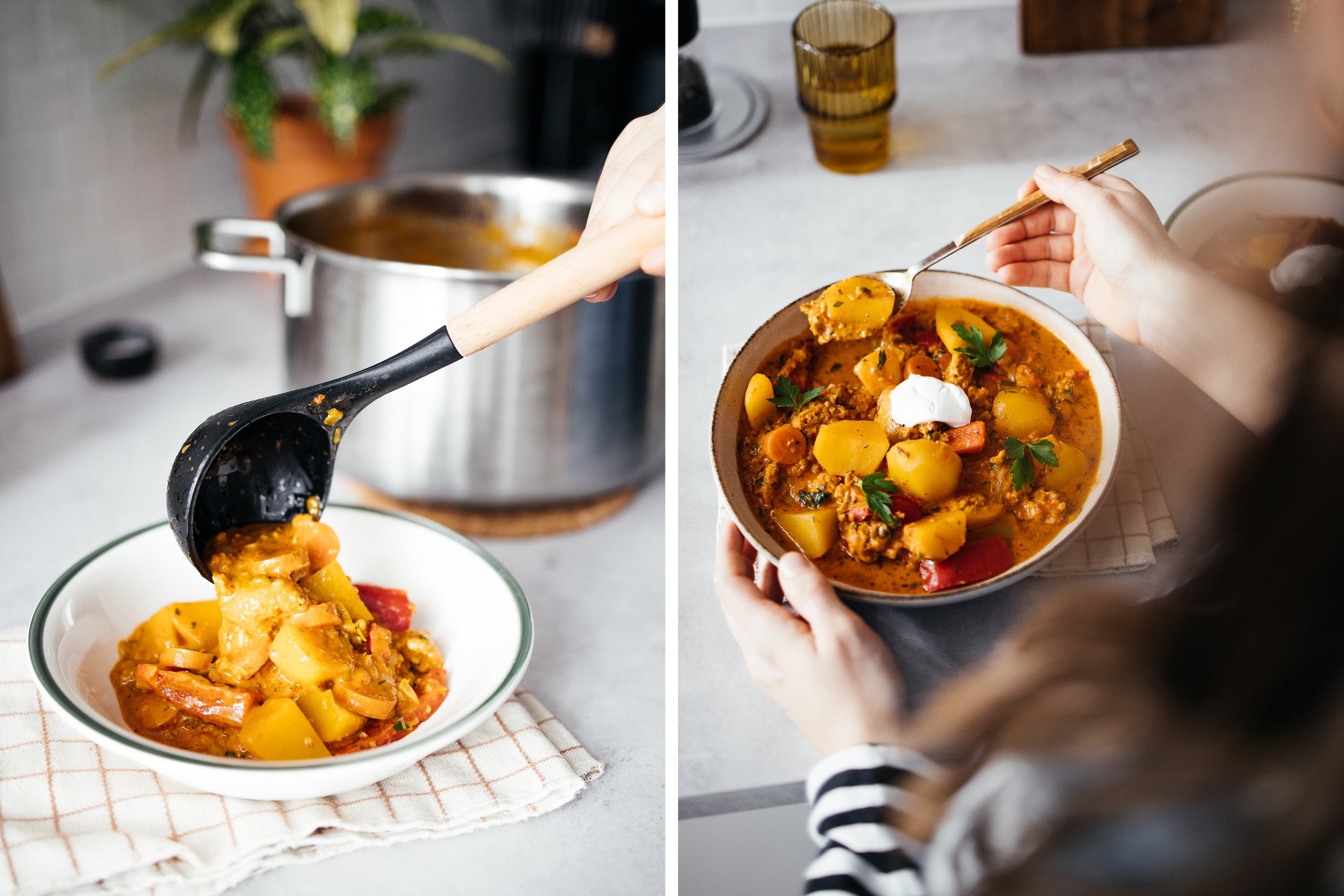 filling vegan stew in a bowl