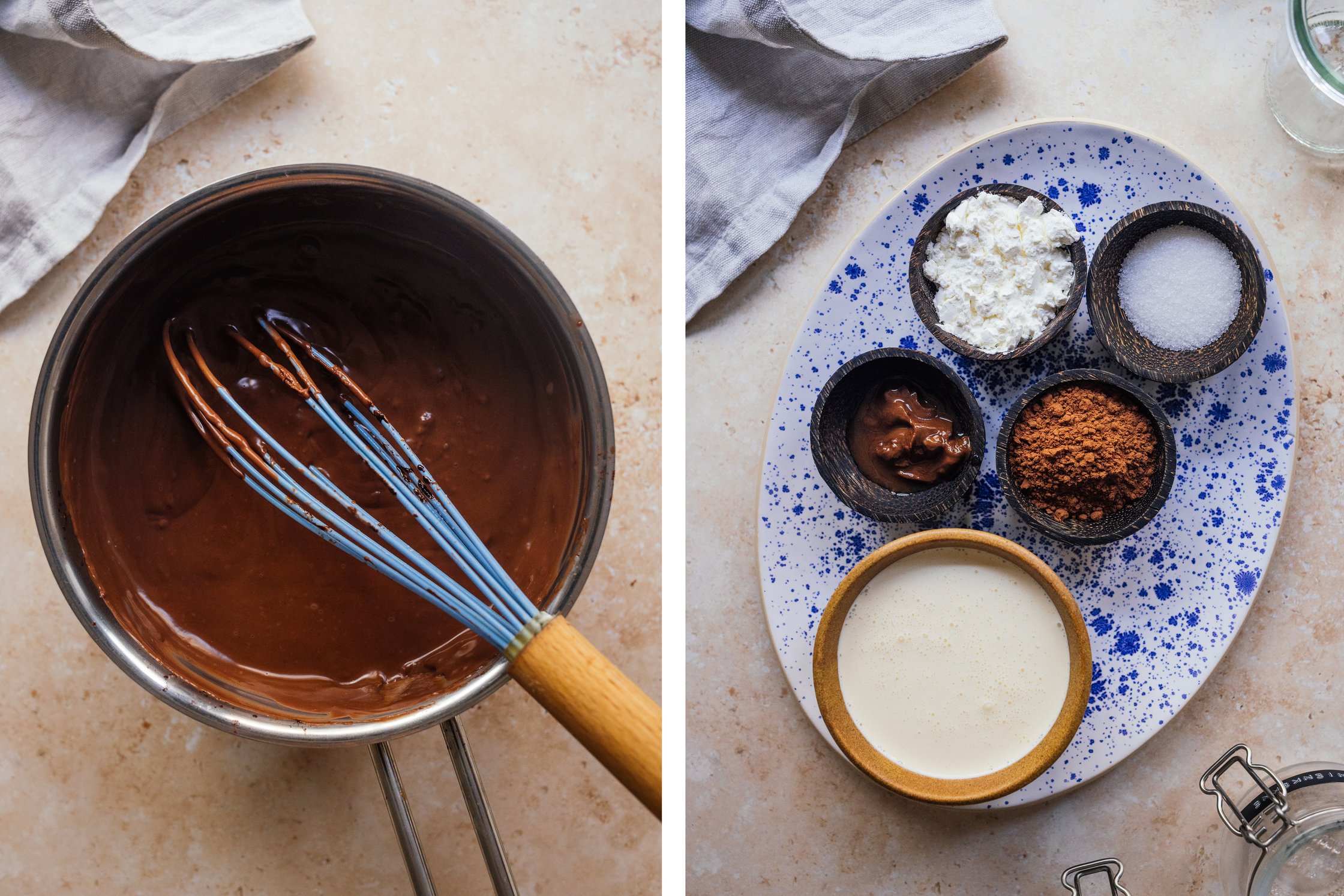vegane Haselnuss-Schoko-Creme für Monte with zubereitet
