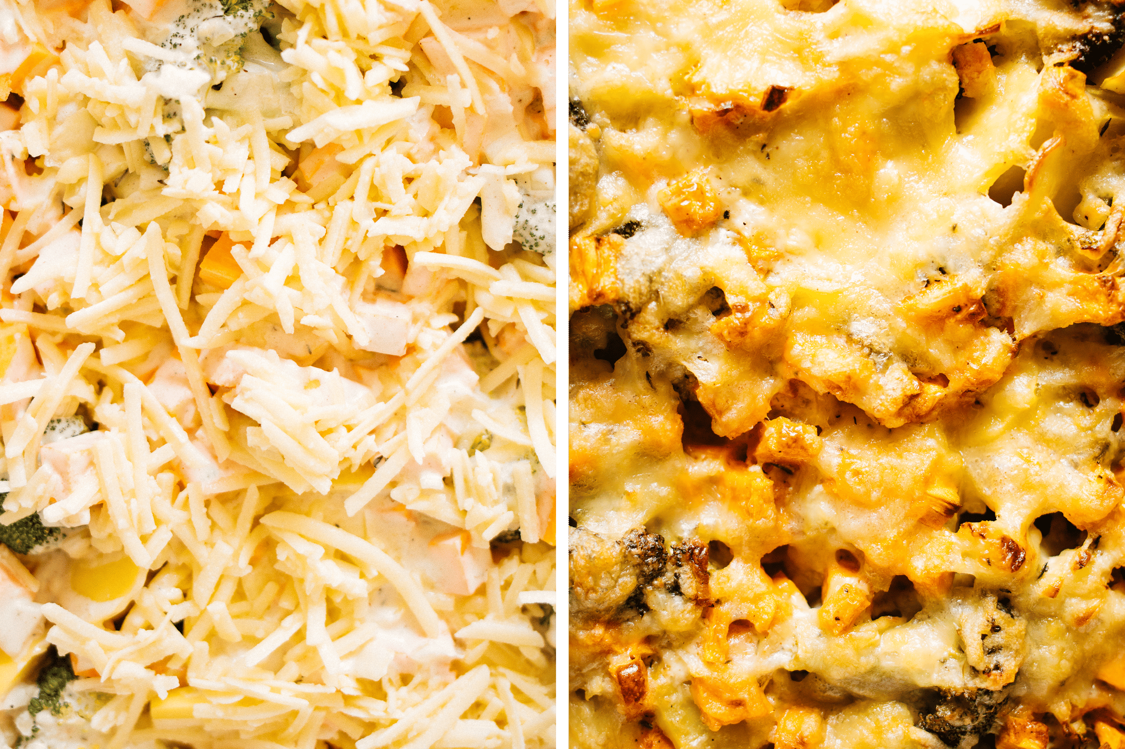 vegan casserole before and after baking