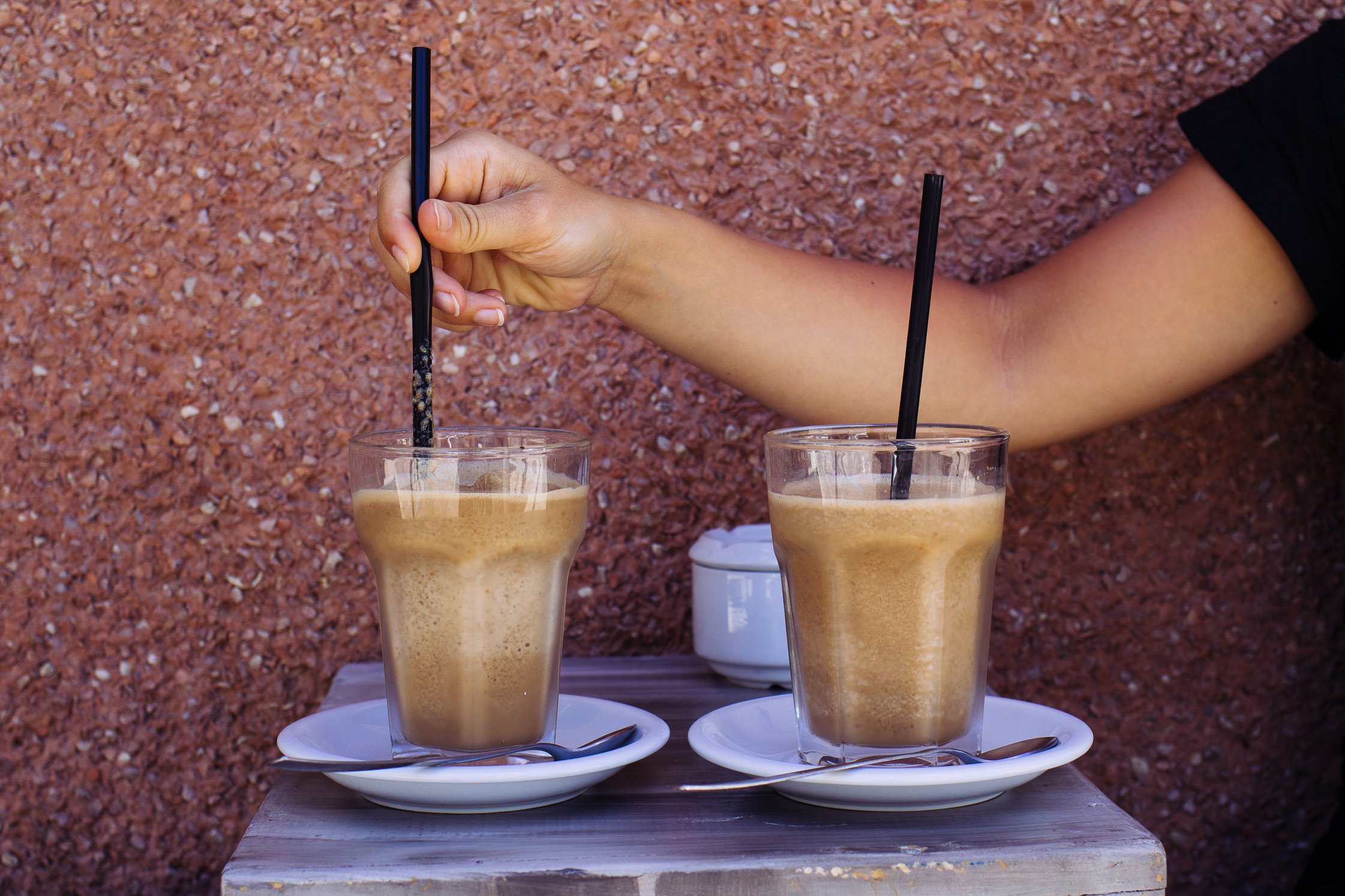 two Iced Coffees