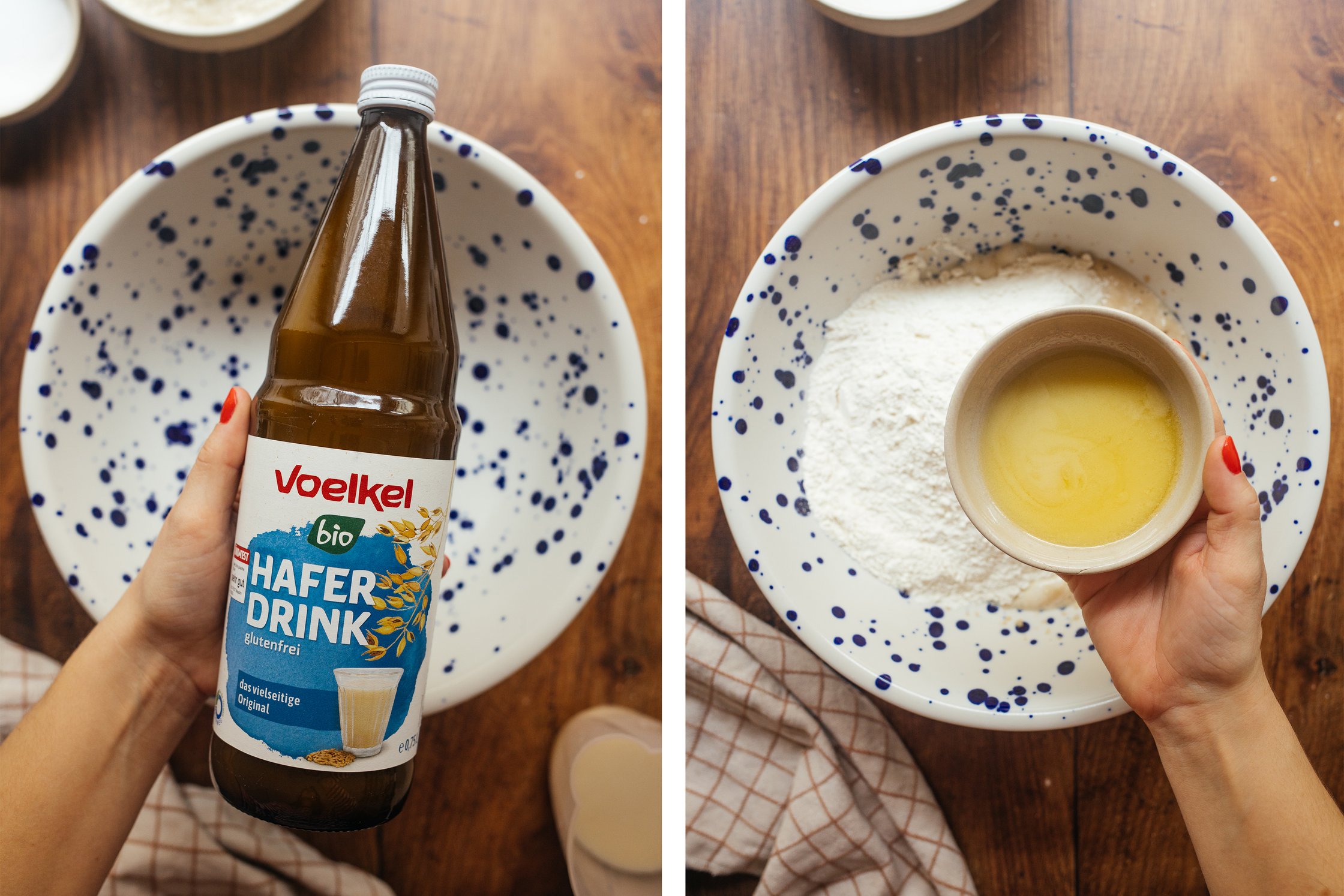 preparing vegan yeast dough
