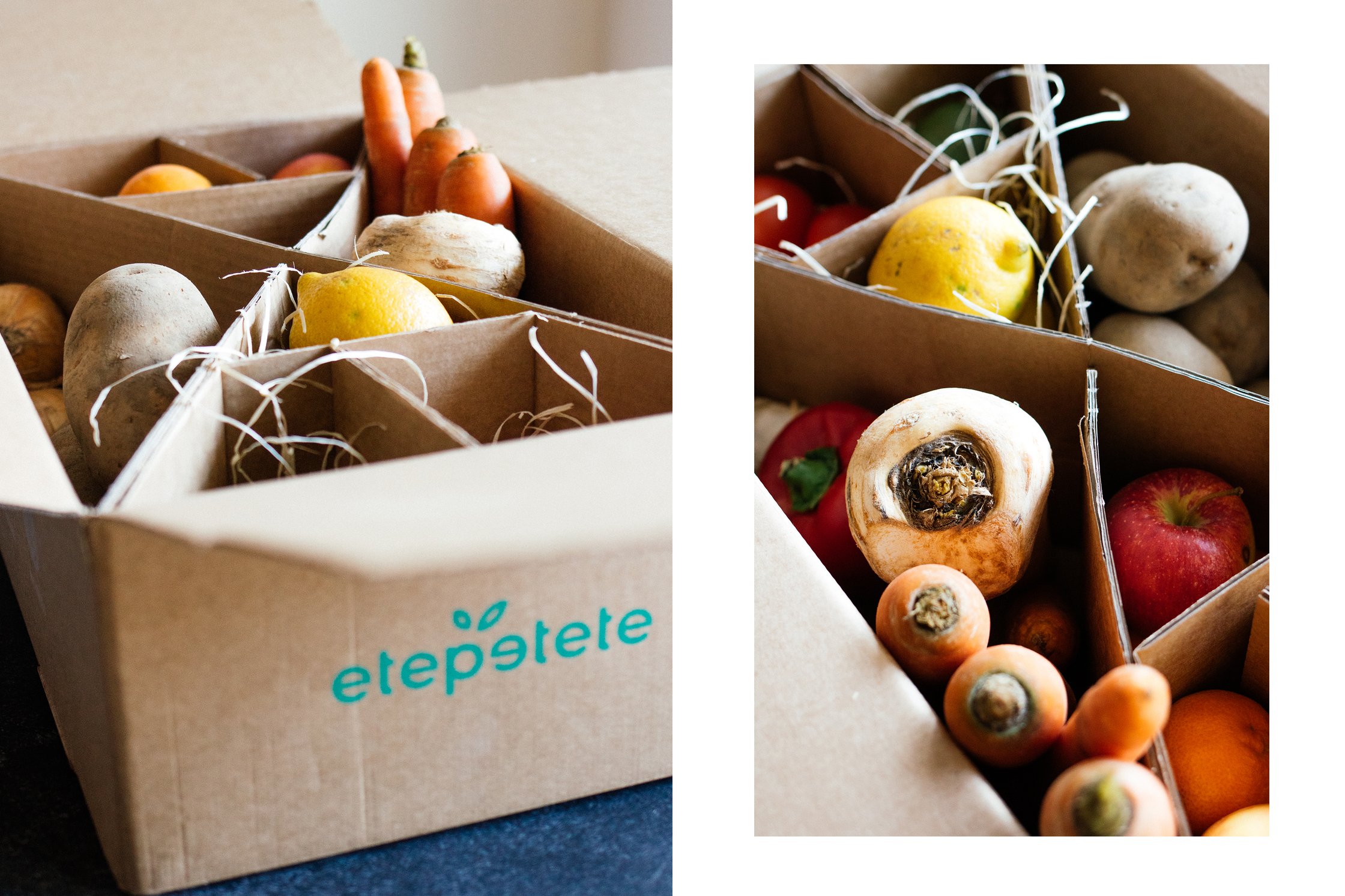 eine etepetete box gefüllt mit frischem Gemüse
