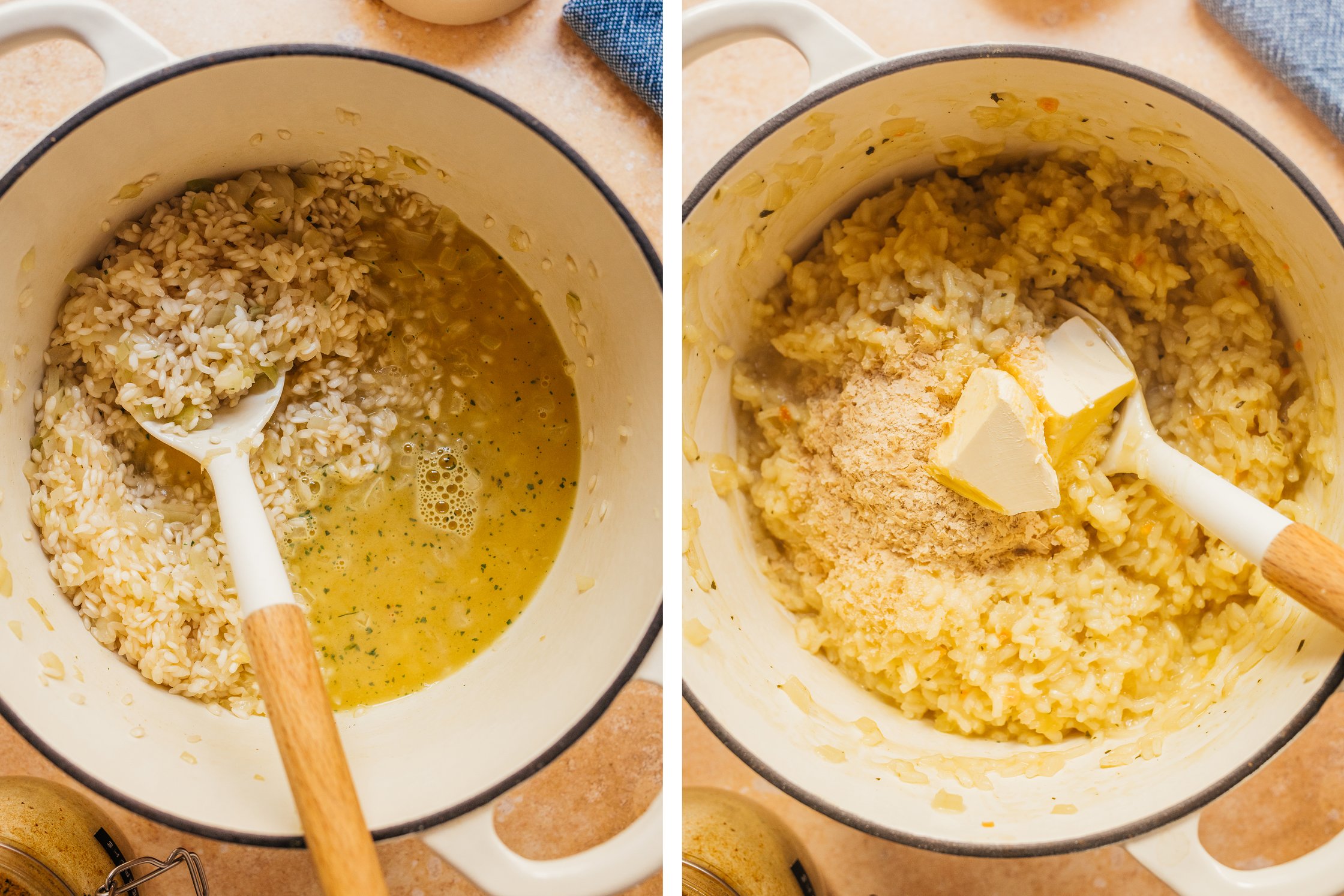 Risotto wird zubereite