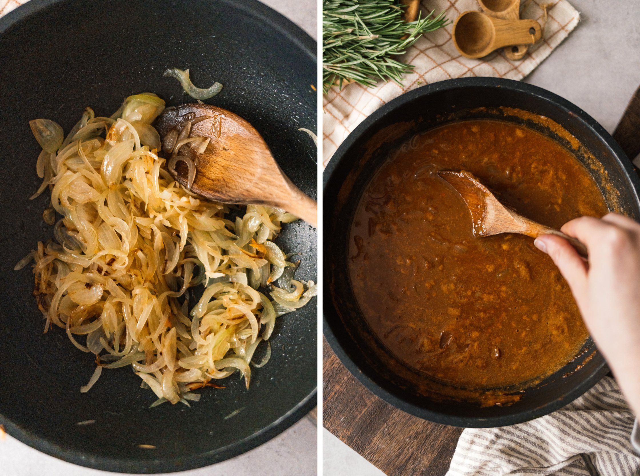 vegane zwiebelsoße zubereiten