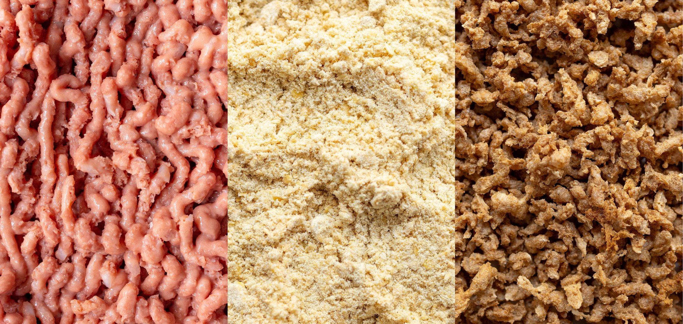 Vegan ready-made minced meat, Vegan minced meat to prepare from powder, Vegan minced meat granules to soak