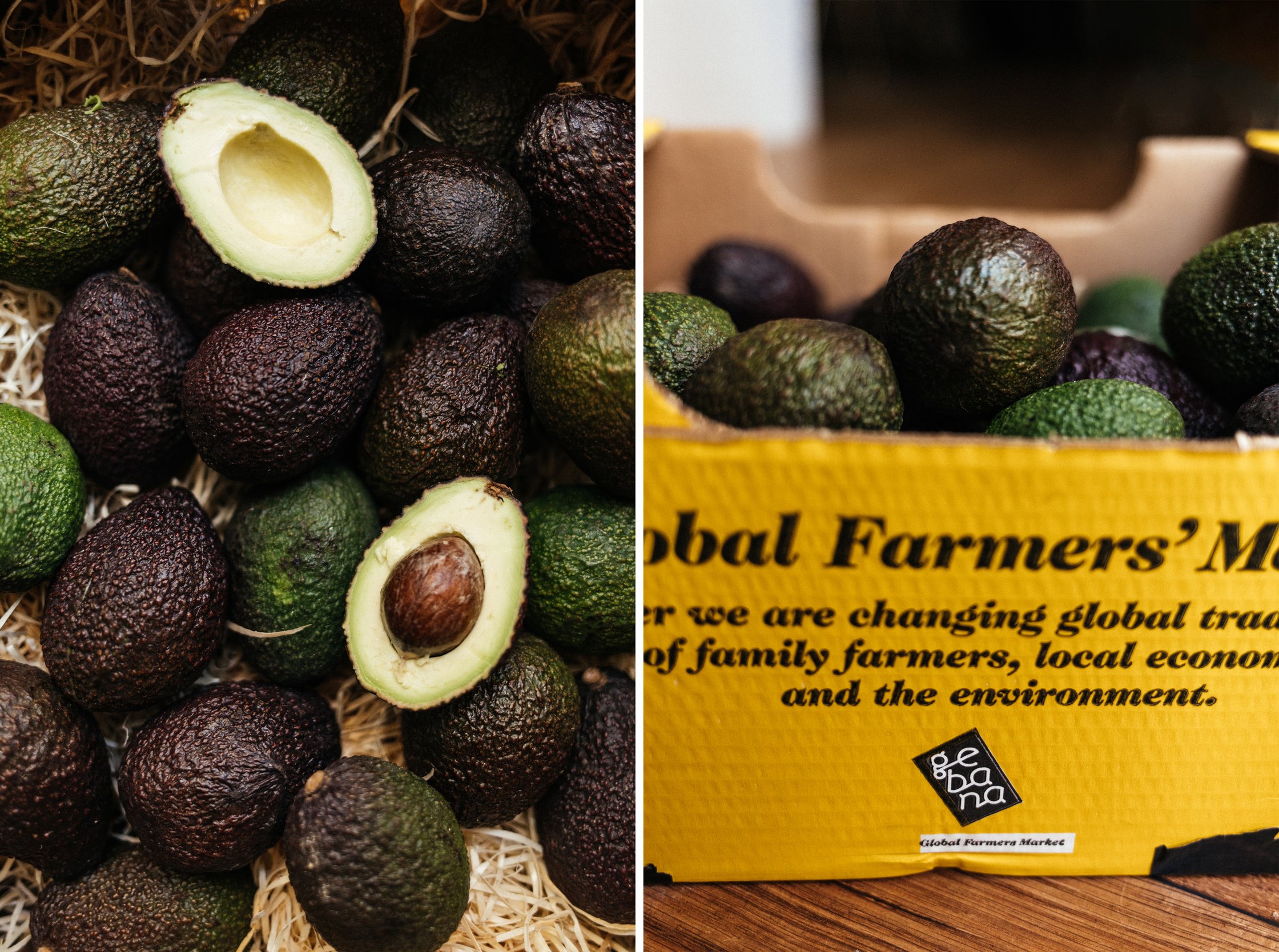 a box full of avocado