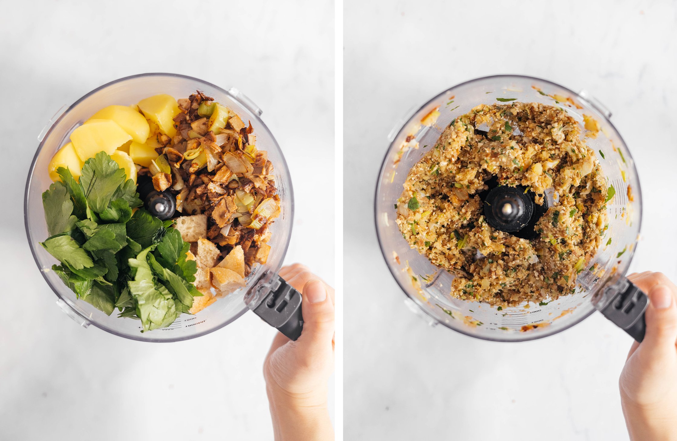 blending veggie filling