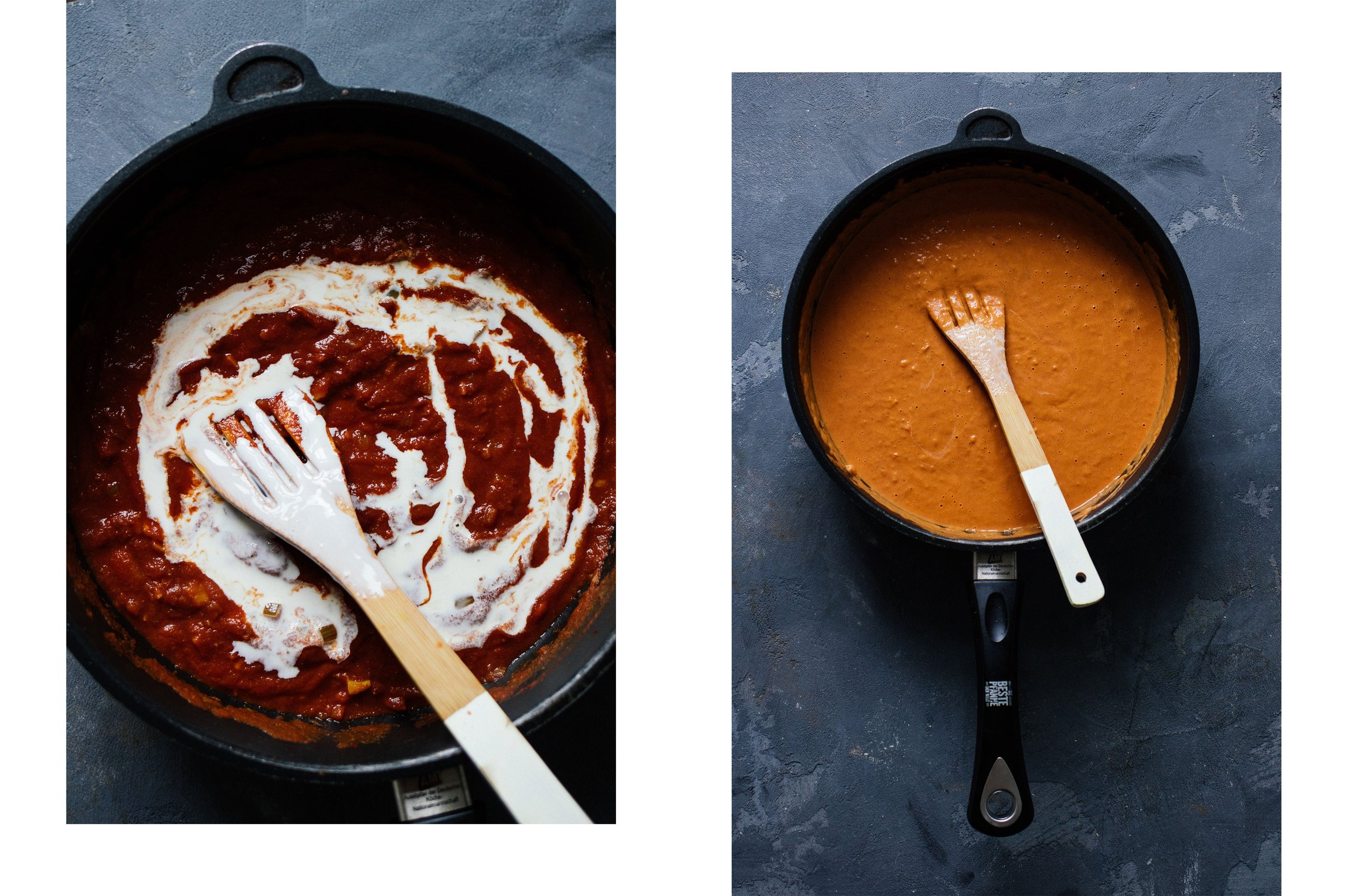 Indian cream sauce in a pan