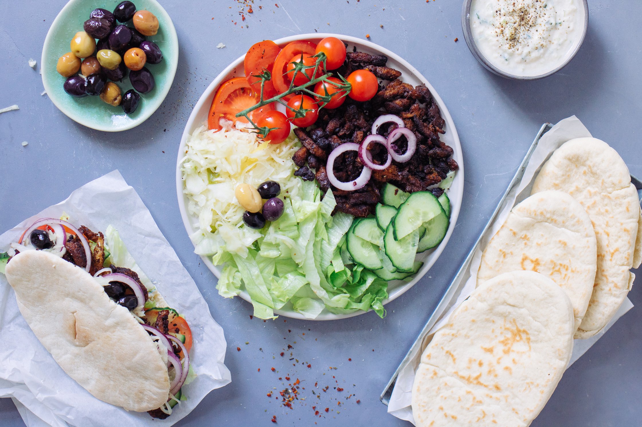 gyros plate is stuffed with all ingredients