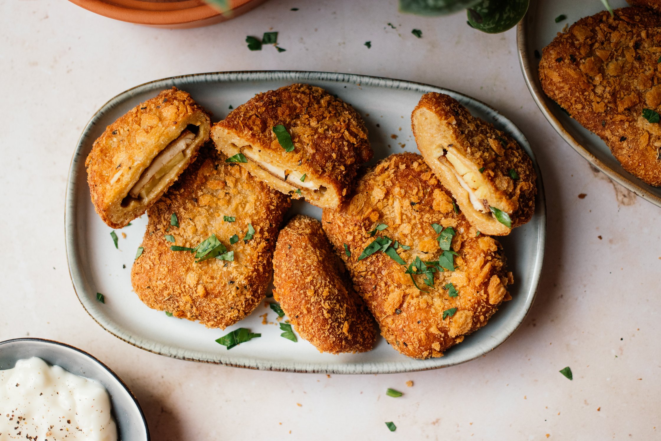 vegane mini cordon bleu mit dip