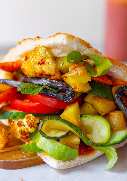 Gemüsedöner mit selbstgemachtem Fladenbrot