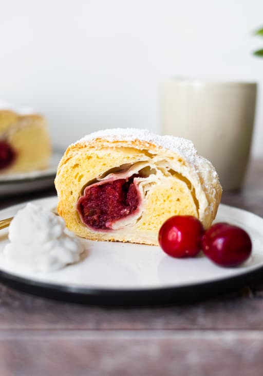 Vegan Curd Strudel with Cherries