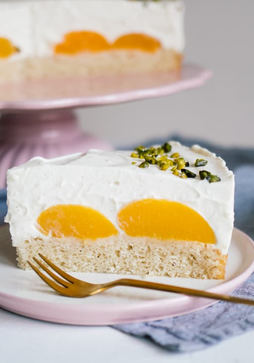 Vegane Pfirsichtorte mit Schmandcreme