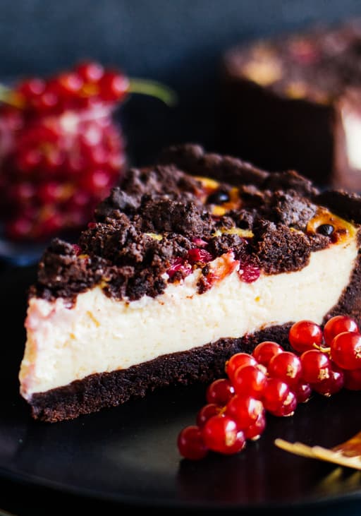Vegan Redcurrant Chocolate Cheesecake