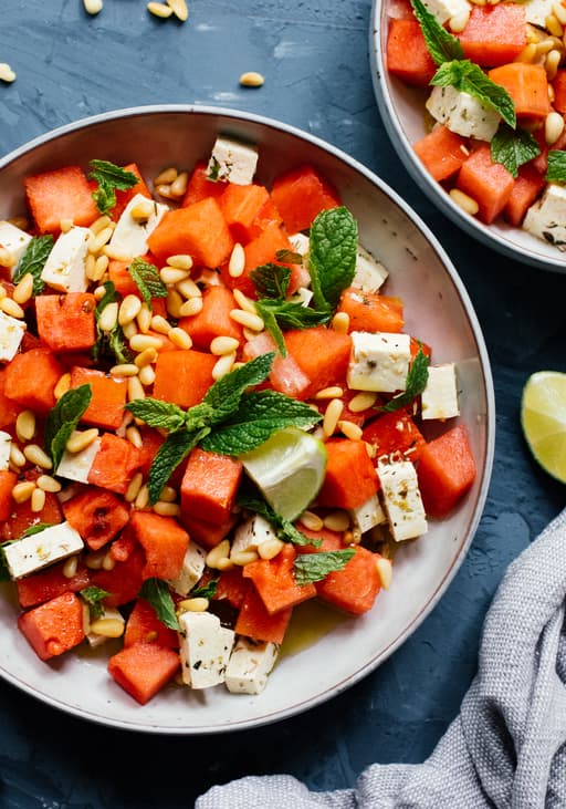 Quick, vegan watermelon & feta salad