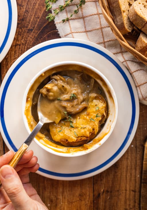 Vegan French Onion Soup with Mushrooms
