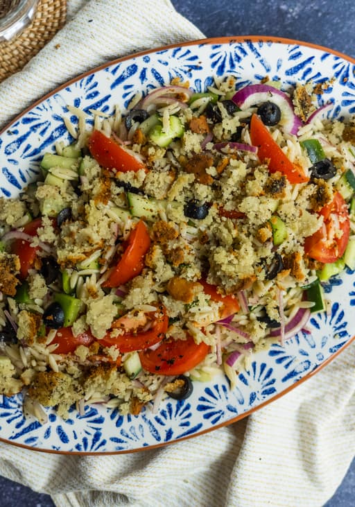 Vegan Greek Salad with Almond-Cashew Based Feta