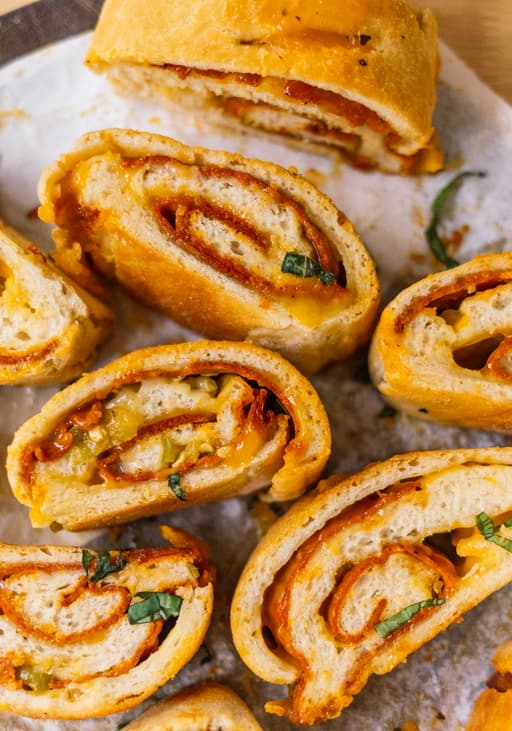 Vegan Stromboli (Stuffed Pizza Roll) with Plant-Based Salami and Hot Peppers
