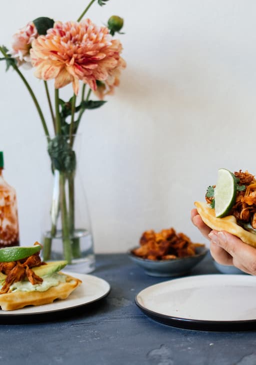 Pulled Jackfrucht Waffel-Taco