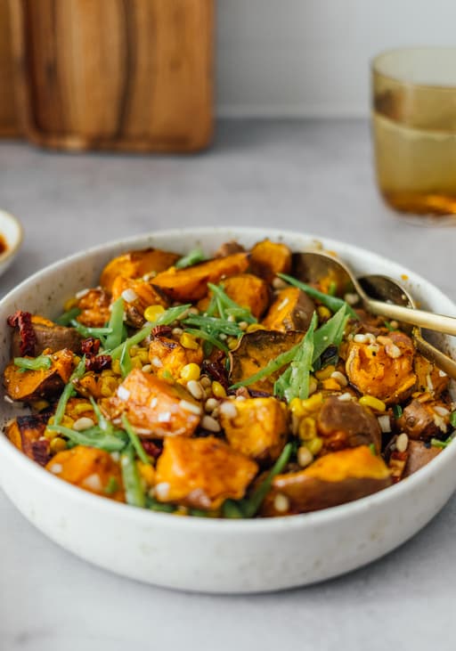 Baked Sweet Potato Salad with Sesame Vinaigrette