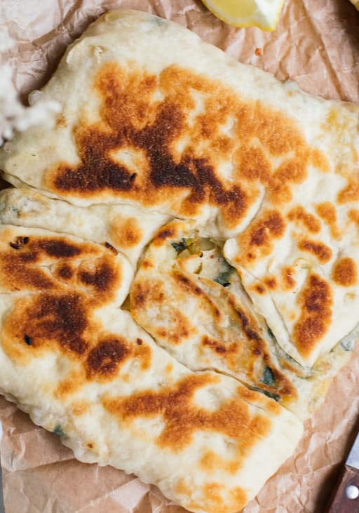 Vegane Gözleme mit Spinat-Kartoffel-Füllung
