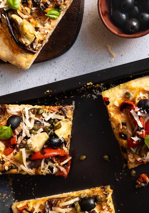 Vegan Antipasti Sheet Pan Pizza