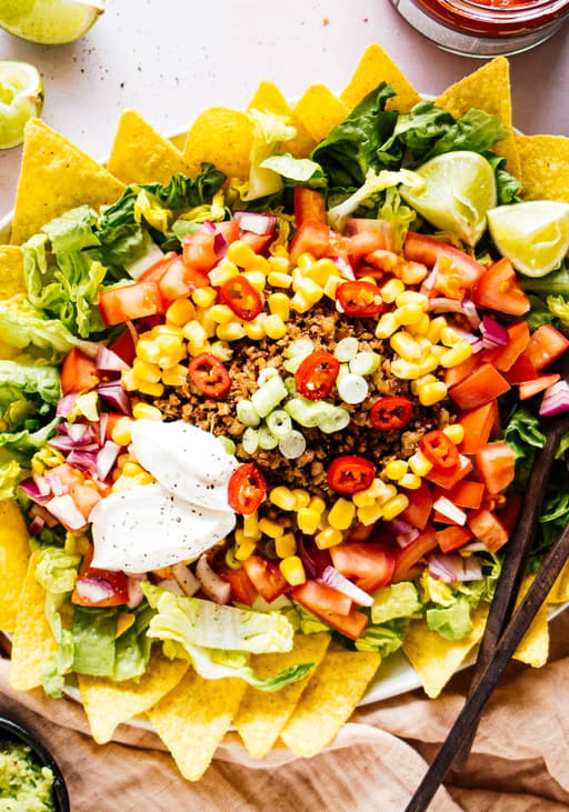 Veganer Taco-Salat mit Walnuss-Hack
