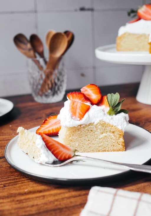 Vegan Strawberry Cake with Whipped Cream
