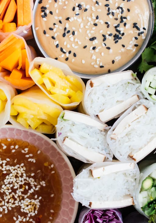 Vegan Summer Rolls with 2 Dips
