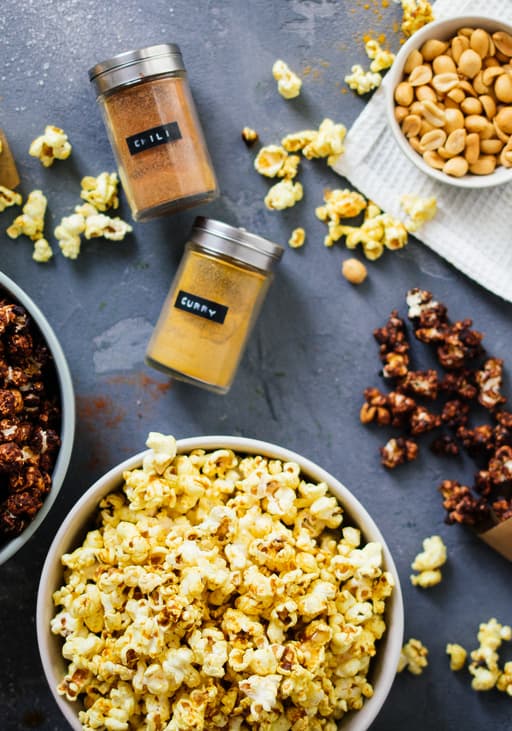 Sweet & Salty Curry and Chocolate Peanut Popcorn
