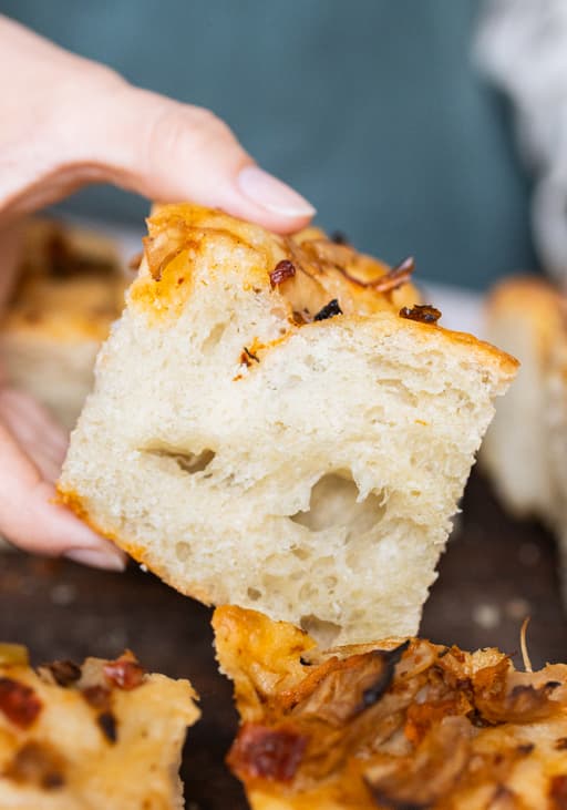 Vegane Kimchi-Focaccia (ohne Kneten)