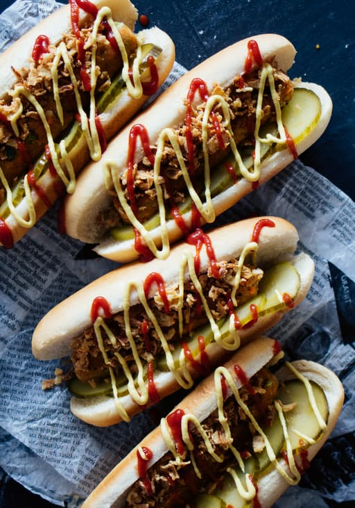 Vegan Hot Dogs with Homemade Veggie Sausages
