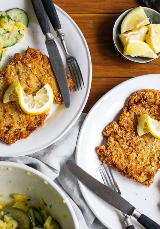 Vegan Soy Cutlets with Potato Salad