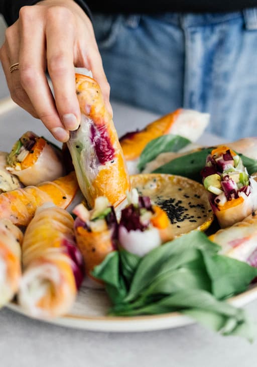 Vegane Herbstrollen mit Kürbis