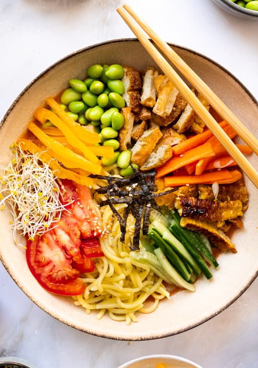 Vegan Cold Tomato Ramen (Hiyashi Ramen)