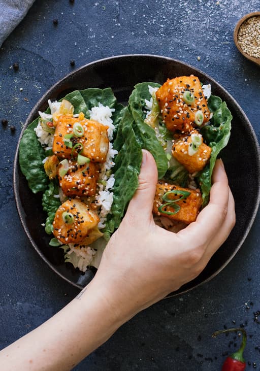 Tacos mit Kimchi & Gochujang Tofu