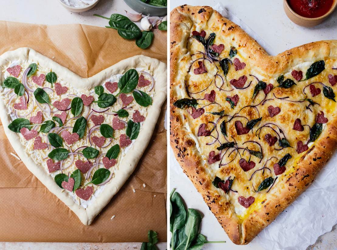 Heart Shaped Pizza with Cheese Stuffed Crust - The Schmidty Wife