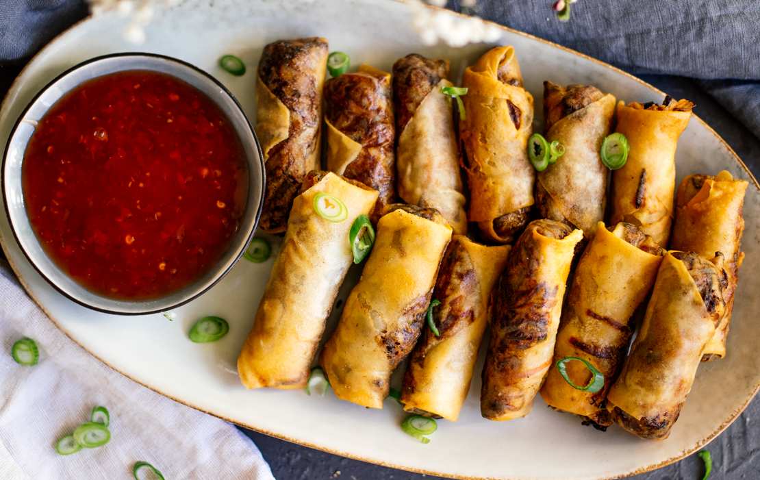 Vegan Baked Spring Rolls • It Doesn't Taste Like Chicken