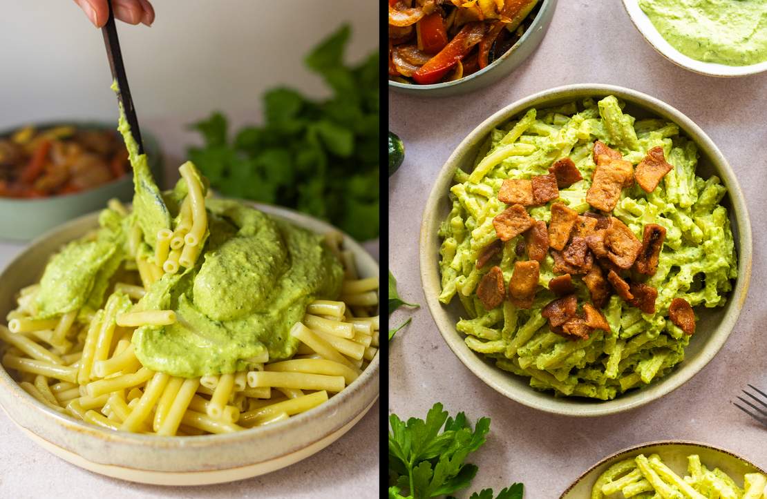 R969 – Bunte Burger – Vegan Summery Mac ‘n’ Cheese with Bacon