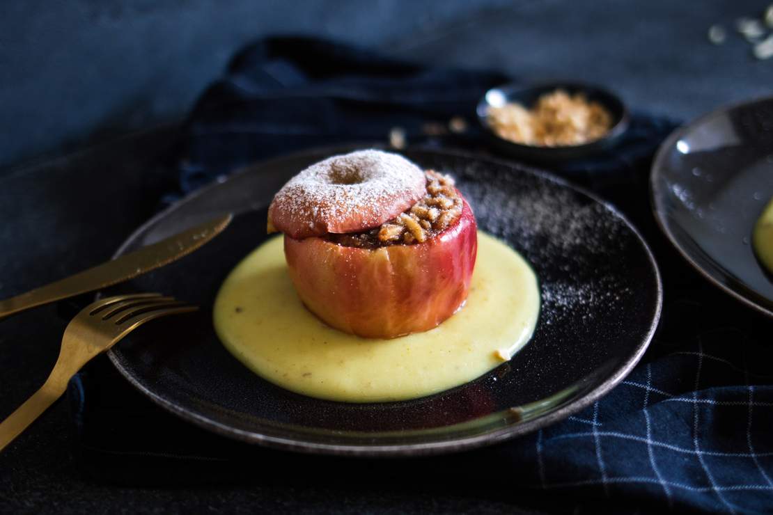 R430 Einfache, vegane Bratäpfel mit Vanillesoße